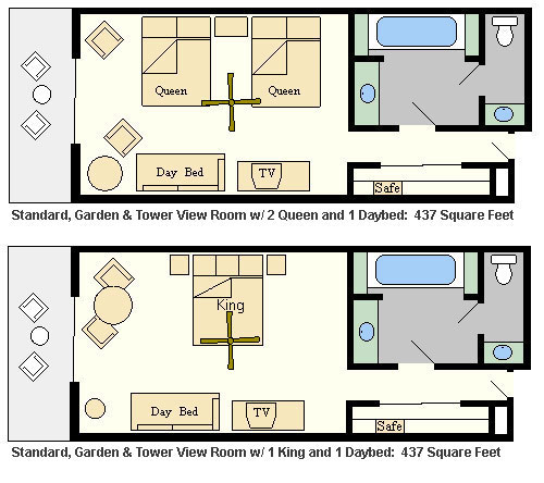 Disney Contemporary Resort Room Configurations