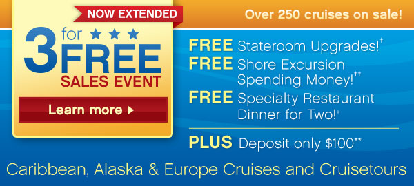 Princess Cruises 3 For Free Special – Exp 12/15/2013